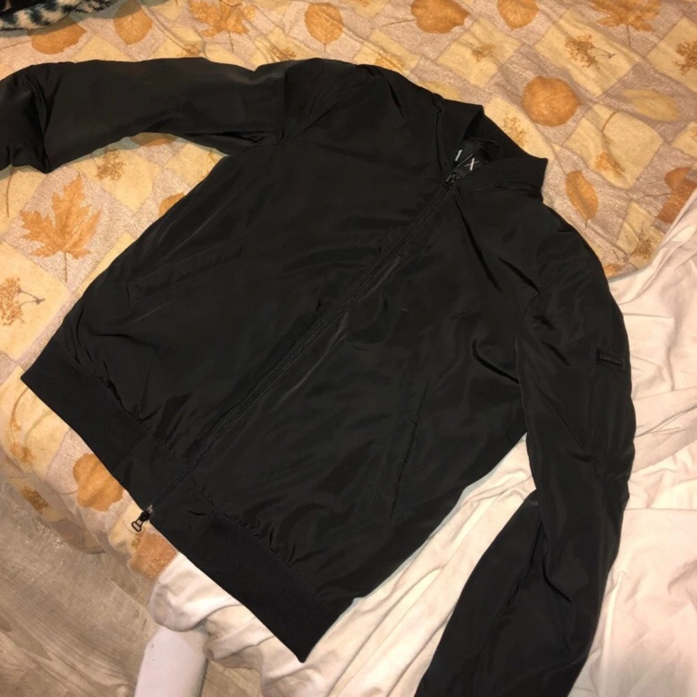 ARMANI EXCHANGE MEN’S BLACK BOMBER FLIGHT JACKET